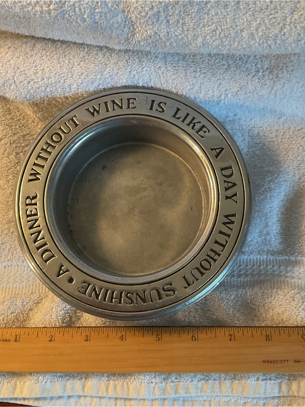 Pewter wine bottle coaster